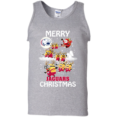 South Alabama Jaguars Ugly Christmas Sweaters Minions Santa Claus Merry Christmas Tank Top - The White Eagles