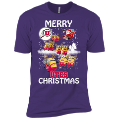 Utah Utes Ugly Christmas Sweaters Minions Santa Claus Merry Christmas Men's Sleeve Shirt - The White Eagles