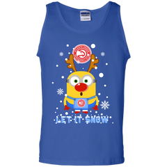 Minion Atlanta Hawks Ugly Christmas Sweaters Let It Snow Tank Top - The White Eagles