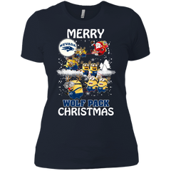 Nevada Wolf Pack Ugly Christmas Sweaters Minions Santa Claus Merry Christmas Ladies' Shirt - The White Eagles