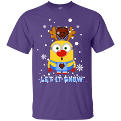 Minion Brown Bears Ugly Christmas Sweaters Let It Snow Cotton T-Shirt - The White Eagles