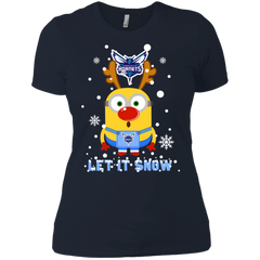 Minion Charlotte Hornets Ugly Christmas Sweaters Let It Snow Ladies' Shirt - The White Eagles