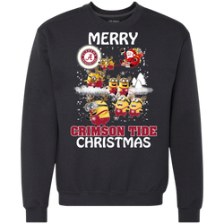 Alabama Crimson Tide T Shirts Minions Santa Claus Merry Christmas Sweatshirt - The White Eagles