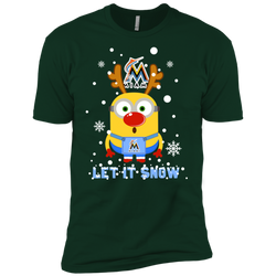 Minion Miami Marlins Ugly Christmas Sweaters Let It Snow Men's Sleeve Shirt - The White Eagles