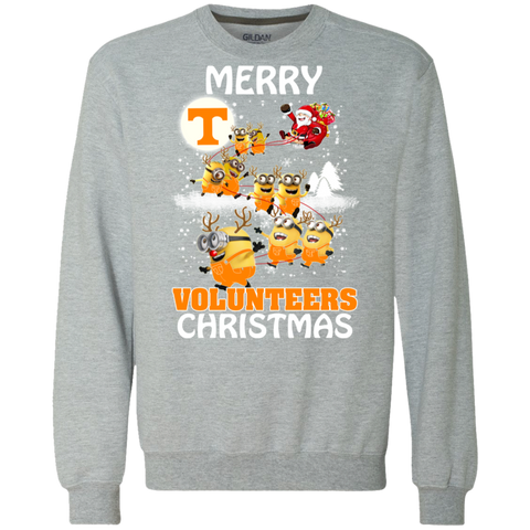 Tennessee Volunteers Ugly Christmas Sweaters Minions Santa Claus Merry Christmas Sweatshirt - The White Eagles