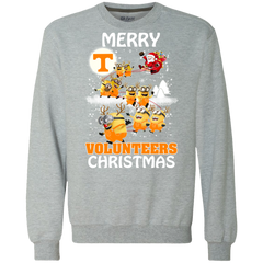 Tennessee Volunteers Ugly Christmas Sweaters Minions Santa Claus Merry Christmas Sweatshirt - The White Eagles