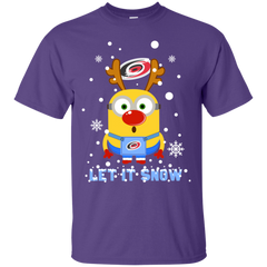 Minion Carolina Hurricanes  Ugly Christmas Sweaters Let It Snow Cotton T-Shirt - The White Eagles