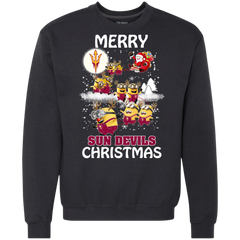 Arizona State Sun Devils T Shirts Minions Santa Claus Merry Christmas Sweatshirt - The White Eagles