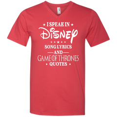 I Speak In Disney Song Lyrics And Game Of Thrones Quotes Shirt Men's V-Neck T-Shirt - The White Eagles