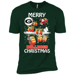Georgia Bulldogs Ugly Christmas Sweaters Minions Santa Claus Merry Christmas Men's Sleeve Shirt - The White Eagles