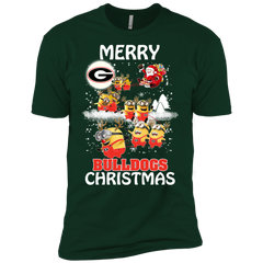 Georgia Bulldogs Ugly Christmas Sweaters Minions Santa Claus Merry Christmas Men's Sleeve Shirt - The White Eagles