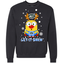 Minion New York Jets Ugly Christmas Sweaters Let It Snow Sweatshirt - The White Eagles