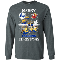 Air Force Falcons T Shirts Minions Santa Claus Merry Christmas Hoodies Sweatshirts LS Cotton T-Shirt - The White Eagles