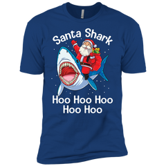 Santa Shark Hoo Hoo Hoo Hoo Hoo Christmas Ugly Christmas Sweater Men's Sleeve Shirt - The White Eagles
