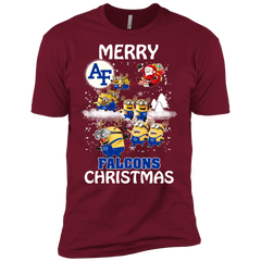 Air Force Falcons Ugly Christmas Sweaters Minions Santa Claus Merry Christmas Hoodies Sweatshirts Men's Sleeve Shirt - The White Eagles