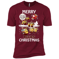 Texas A_amp_m Aggies Ugly Christmas Sweaters Minions Santa Claus Merry Christmas Men's Sleeve Shirt - The White Eagles