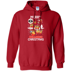 Georgia Bulldogs Ugly Christmas Sweaters Minions Santa Claus Merry Christmas Hoodie - The White Eagles