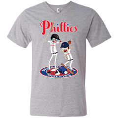 Philadelphia Phillies Baseball Rick And Morty Men's V-Neck T-Shirt - The White Eagles