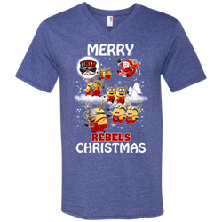 Christmas Sweaters Minions Santa Claus Merry Christmas Men's V-Neck T-Shirt - The White Eagles