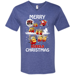Christmas Sweaters Minions Santa Claus Merry Christmas Men's V-Neck T-Shirt - The White Eagles