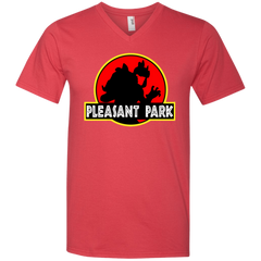 Fortnite Battle Royale Pleasant Park Jurassic Park Men's V-Neck T-Shirt - The White Eagles