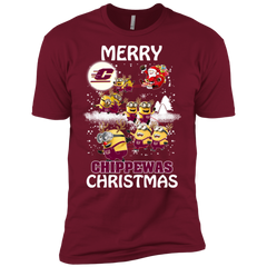 Central Michigan Chippewas T Shirts Minions Santa Claus Merry Christmas Men's Sleeve Shirt - The White Eagles