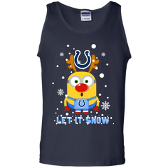 Minion Indianapolis Colts Ugly Christmas Sweaters Let It Snow Tank Top - The White Eagles
