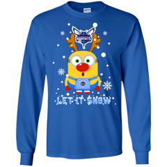 Minion Charlotte Hornets Ugly Christmas Sweaters Let It Snow LS Cotton T-Shirt - The White Eagles