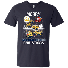 California Golden Bears T Shirts Minions Santa Claus Merry Christmas Men's V-Neck T-Shirt - The White Eagles
