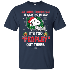 I Want For Christmas Is Staying In Bed Snoopy The Peanuts Movie Cotton T-Shirt - The White Eagles