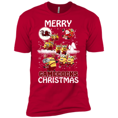 South Carolina Gamecocks Ugly Christmas Sweaters Minions Santa Claus Men's Sleeve Shirt - The White Eagles