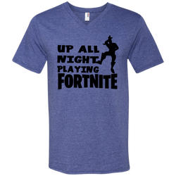 Fortnite Up All Night Playing Fortnite Men's V-Neck T-Shirt - The White Eagles