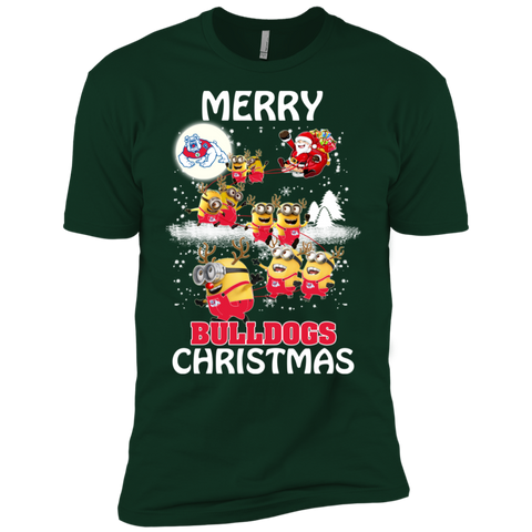 Fresno State Bulldogs Ugly Christmas Sweaters Minions Santa Claus Merry Christmas Men's Sleeve Shirt - The White Eagles