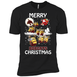 Texas State Bobcats Ugly Christmas Sweaters Minions Santa Claus Merry Christmas Men's Sleeve Shirt - The White Eagles