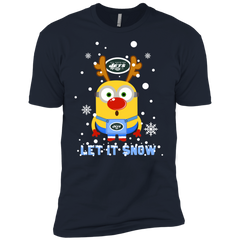 Minion New York Jets Ugly Christmas Sweaters Let It Snow Men's Sleeve Shirt - The White Eagles