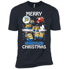 San Jose State Spartans Ugly Christmas Sweaters Minions Santa Claus Merry Christmas Men's Sleeve Shirt - The White Eagles