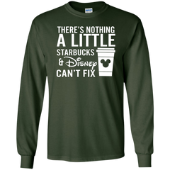 There's Nothing A Little Starbucks & Disney Can't Fix Shirt LS Cotton T-Shirt - The White Eagles