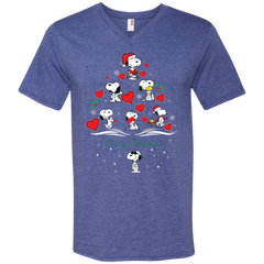 Snoopy Merry Christmas The Peanuts Movie Men's V-Neck T-Shirt - The White Eagles