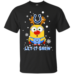 Minion Indianapolis Colts Ugly Christmas Sweaters Let It Snow Cotton T-Shirt - The White Eagles