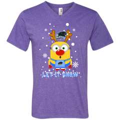 Minion Eastern Illinois Panthers Ugly Christmas Sweaters Let It Snow Men's V-Neck T-Shirt - The White Eagles