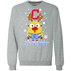 Minion Cleveland Indians  Ugly Christmas Sweaters Let It Snow Sweatshirt - The White Eagles