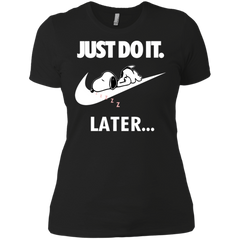 Just Do It The Peanuts Movie Snoopy Nike Logo Ladies' Shirt - The White Eagles