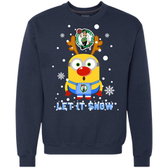 Minion Boston Celtics Ugly Christmas Sweaters Let It Snow Sweatshirt - The White Eagles