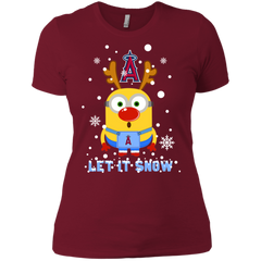 Minion Los Angeles Angels  Ugly Christmas Sweaters Let It Snow Ladies' Shirt - The White Eagles