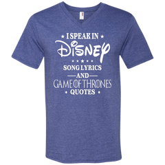 I Speak In Disney Song Lyrics And Game Of Thrones Quotes Shirt Men's V-Neck T-Shirt - The White Eagles