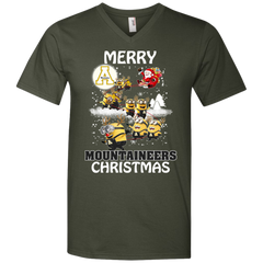 Appalachian State Mountaineers T Shirts Minions Santa Claus Merry Christmas Men's V-Neck T-Shirt - The White Eagles