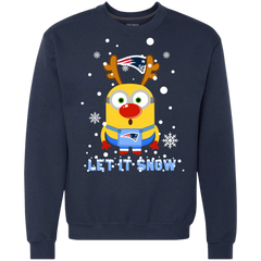 Minion New England Patriots Ugly Christmas Sweaters Let It Snow Sweatshirt - The White Eagles