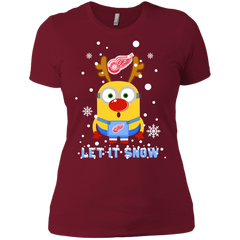 Minion Detroit Red Wings Ugly Christmas Sweaters Let It Snow Ladies' Shirt - The White Eagles