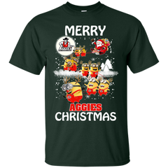 New Mexico State Aggies Ugly Christmas Sweaters Minions Santa Claus Merry Christmas Cotton T-Shirt - The White Eagles