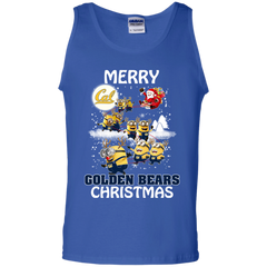 California Golden Bears T Shirts Minions Santa Claus Merry Christmas Tank Top - The White Eagles